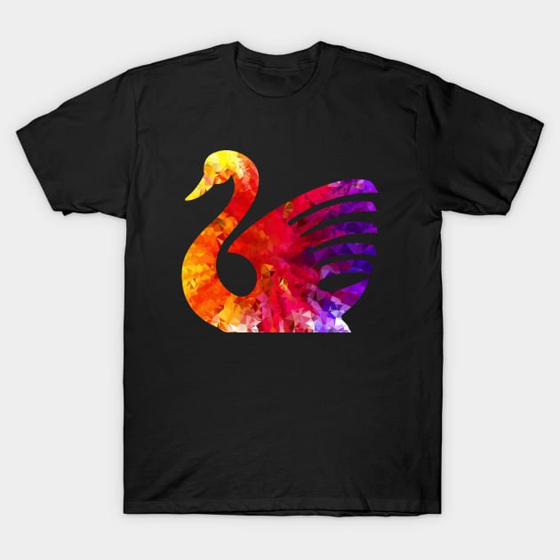 Swan Triangular Color Splash T-Shirt by PatrioTEEism
